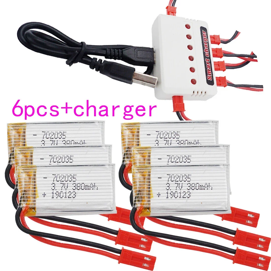 6Pcs with charger