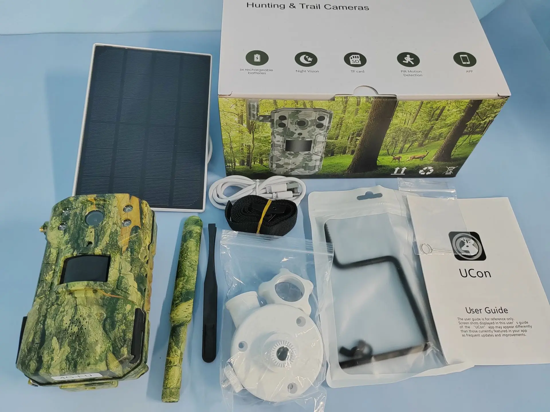 Cámara Solar impermeable para caza de senderos, dispositivo de visión nocturna, 4G, tarjeta SIM, 4MP, 14MP, 20M, detección de movimiento PIR, vida silvestre - imagen 3