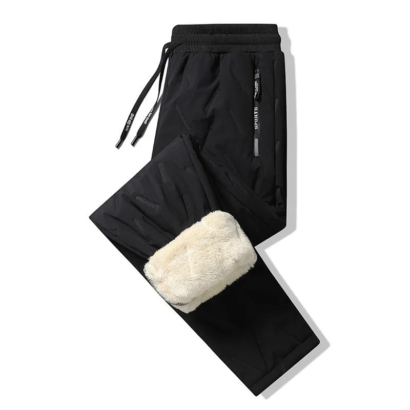 Pantalones de chándal gruesos de lana de cordero para hombre, pantalones deportivos impermeables, pantalones térmicos informales de gran tamaño, 7XL, Invierno - imagen 5