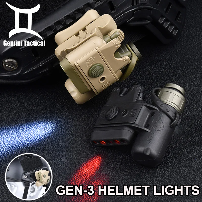 Juego de luces para casco de GEN-3 táctico Wadsn LED blanco rojo IFF linterna de seguridad de supervivencia Arisoft accesorios de caza para sombrero riel de 20MM - imagen 3