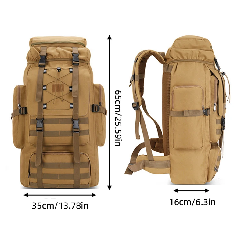Mochila táctica grande vista frontal con sistema Molle