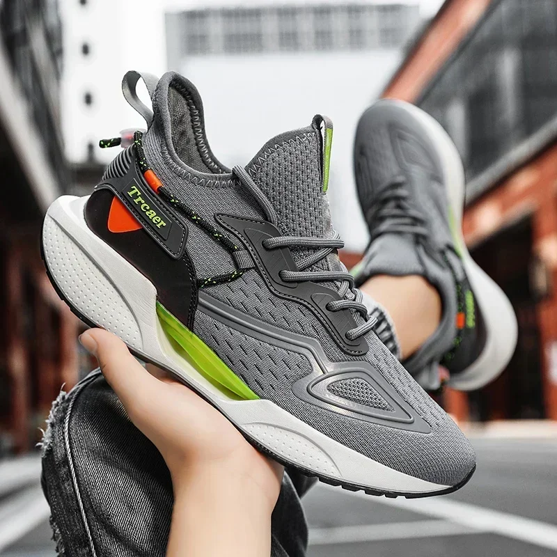 Zapatillas de deporte para hombre, zapatillas para correr de alta calidad con zapato de palomitas de maíz, cómodas zapatillas Unisex para correr, caminar, tenis informales, transpirables y ligeras - imagen 5