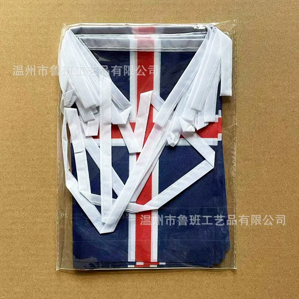 Bandera del cielo 14x21cm banderas de banderines de Islandia 20 unids/lote banderín de cuerda Festival fiesta vacaciones para decoración - imagen 2