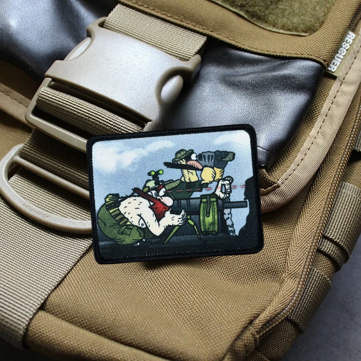 Parche táctico que dispara, insignia de moral de Chevron, brazalete militar, parches de gancho y bucle impresos para ropa, pegatina para mochila - imagen 2