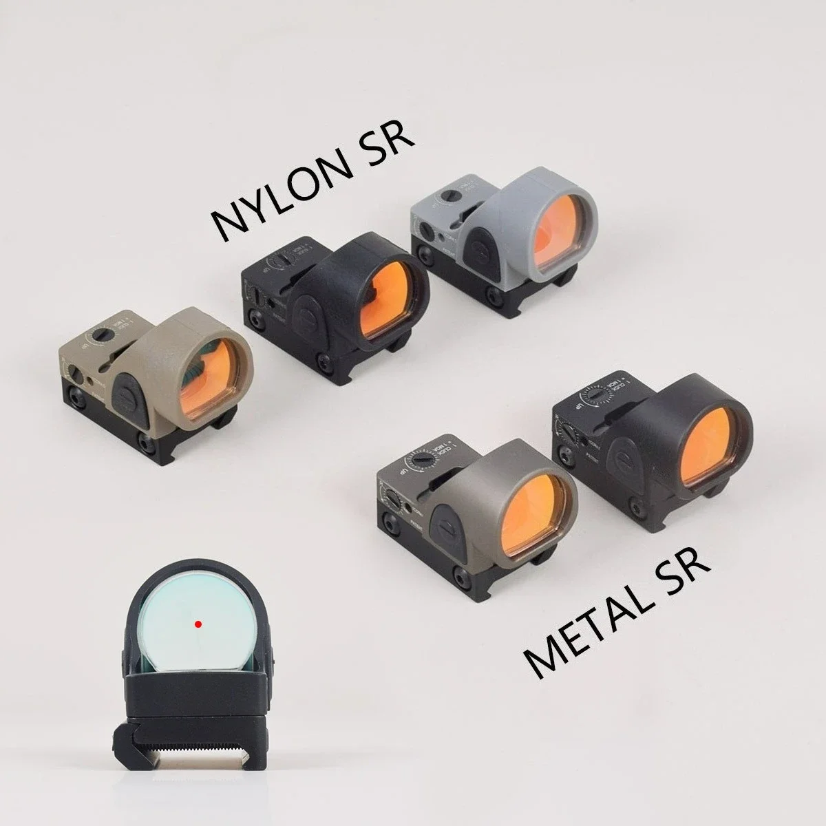 Mira telescópica táctica SR Red Dot, óptica de punto rojo, colimador compatible con riel de 20mm RMT, mira para Rifle, caza, Airsoft con logotipo - imagen 5