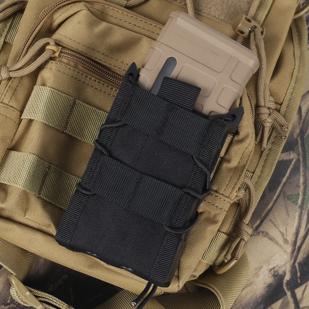 Bolsa táctica doble para revistas, soporte para mag 5,56, 7,62, soporte para munición Molle, M4 M16 HK416 AR15 G36 ARC PMAG, bolsillo suave táctico - imagen 5