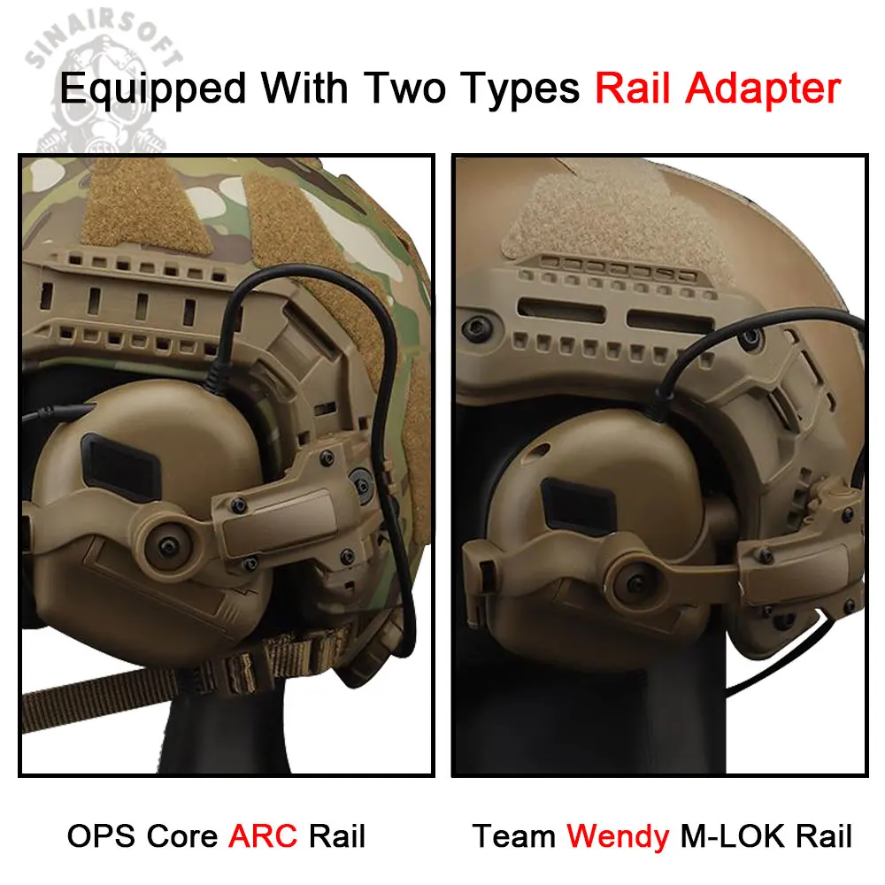GEN 5 soporte de riel para auriculares tácticos, soporte de riel para casco rápido para adaptador OPS Wendy M-LOK, auriculares con cancelación de ruido - imagen 5