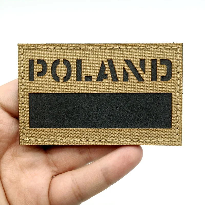 Parche reflectante IR con bandera de Polonia, respaldo de gancho y bucle, accesorio de mochila táctica para ropa, pantalones, zapatos, 1 ud. - imagen 2