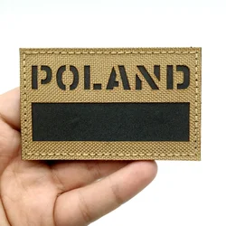 Parche reflectante IR con bandera de Polonia, respaldo de gancho y bucle, accesorio de mochila táctica para ropa, pantalones, zapatos, 1 ud.