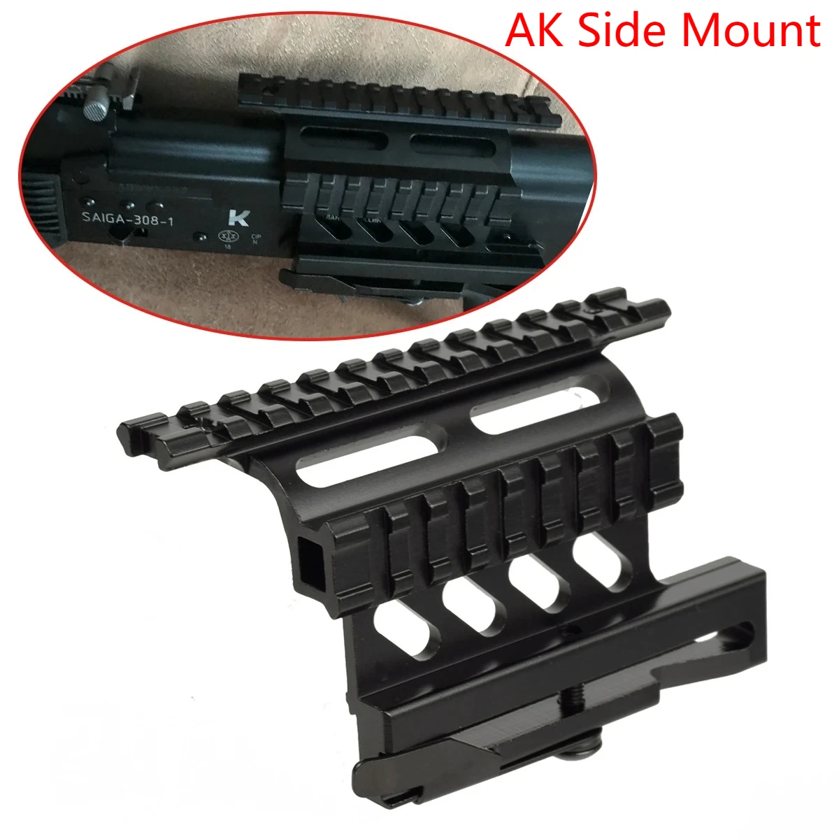 Soporte táctico MI de separación rápida AK para mira lateral para caza AK47 AK74, riel lateral AK, soporte para mira telescópica de punto rojo - imagen 3