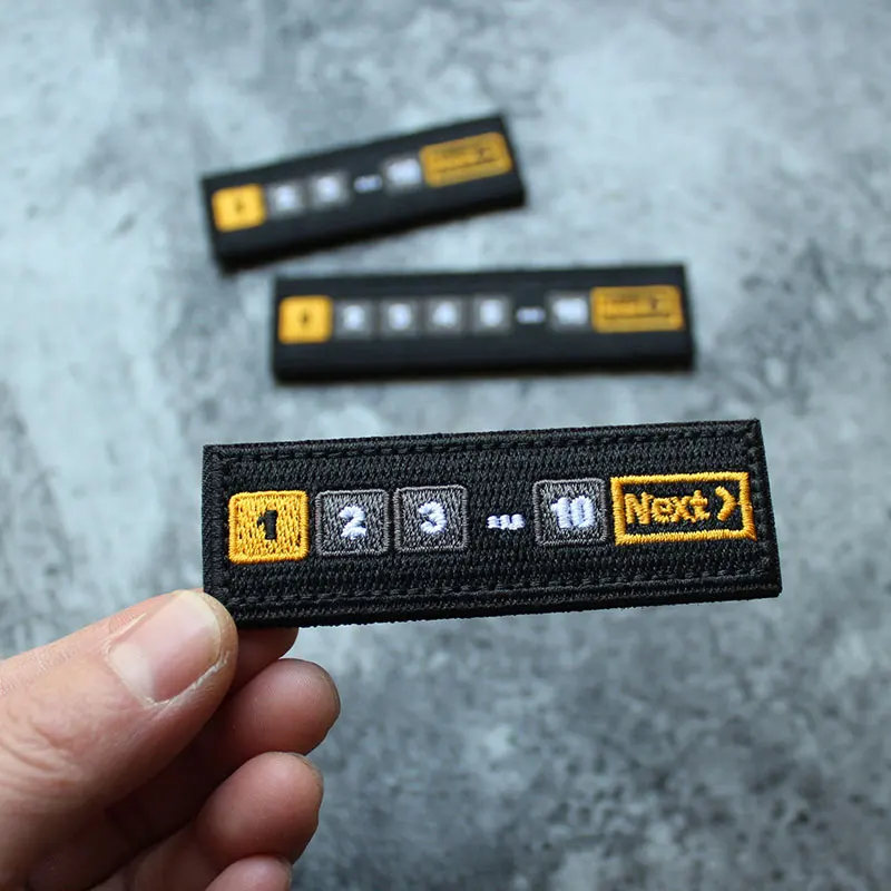 Parche personalizado LET'S GO, tira de números completamente bordada, próximo brazalete, parche de moral creativo, parche de gancho y bucle de costura DIY - imagen 4