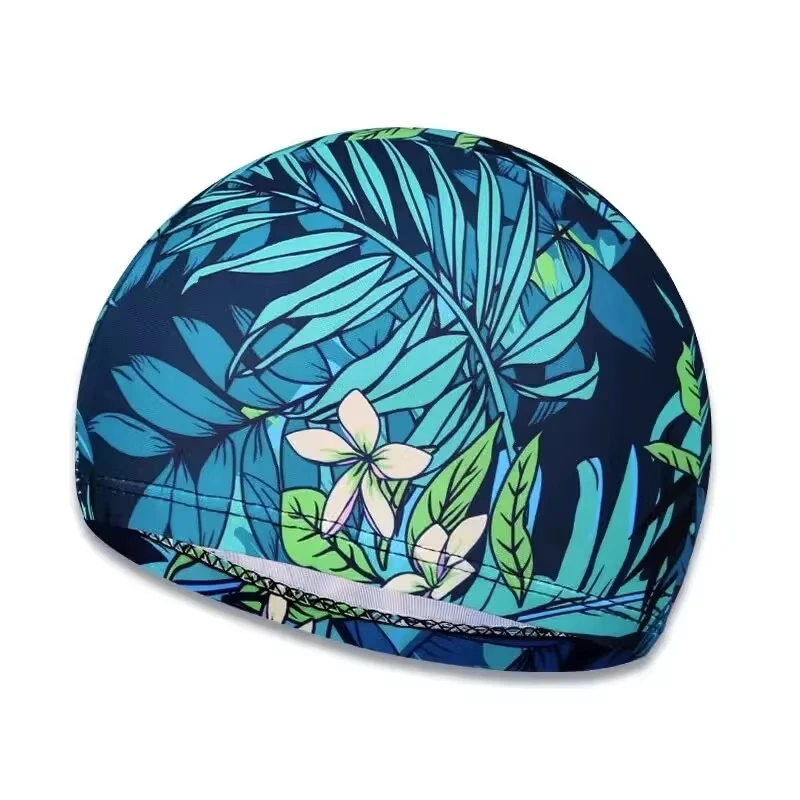 Gorro de natación con estampado de hojas con protección para los oídos y diseño antideslizante para adultos: perfecto para piscina, playa y diversión de verano - imagen 4
