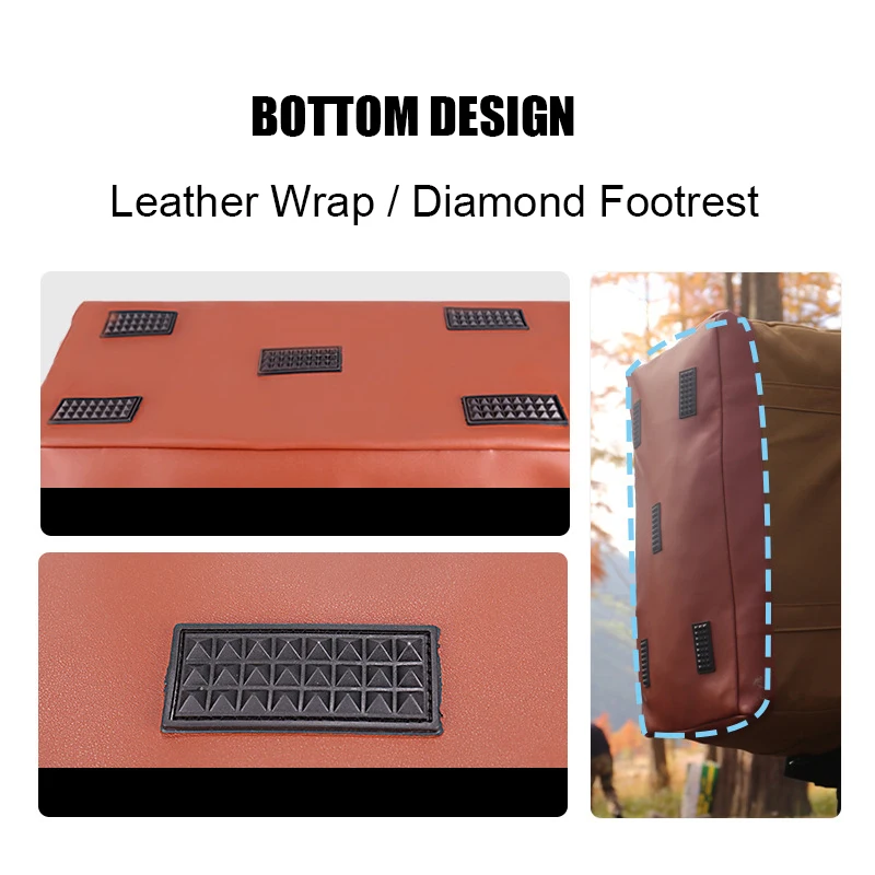 Bolsa de equipaje impermeable para exteriores, almacenamiento de accesorios de Picnic, mochila alta de gran capacidad de 120L, suministros de Camping, bolsa de viaje plegable - imagen 5