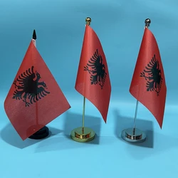 Bandera de Albania – Escritorio 21x14 cm – Nacional para oficina o mesa