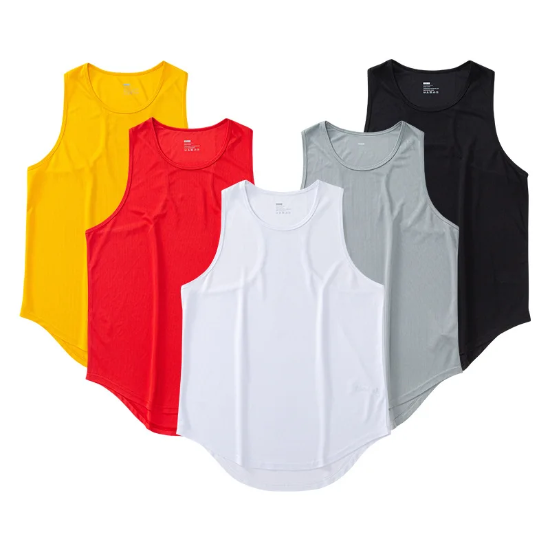 Chaleco de entrenamiento deportivo para hombre, camiseta sin mangas transpirable de cuello redondo, secado rápido, para correr al aire libre - imagen 4