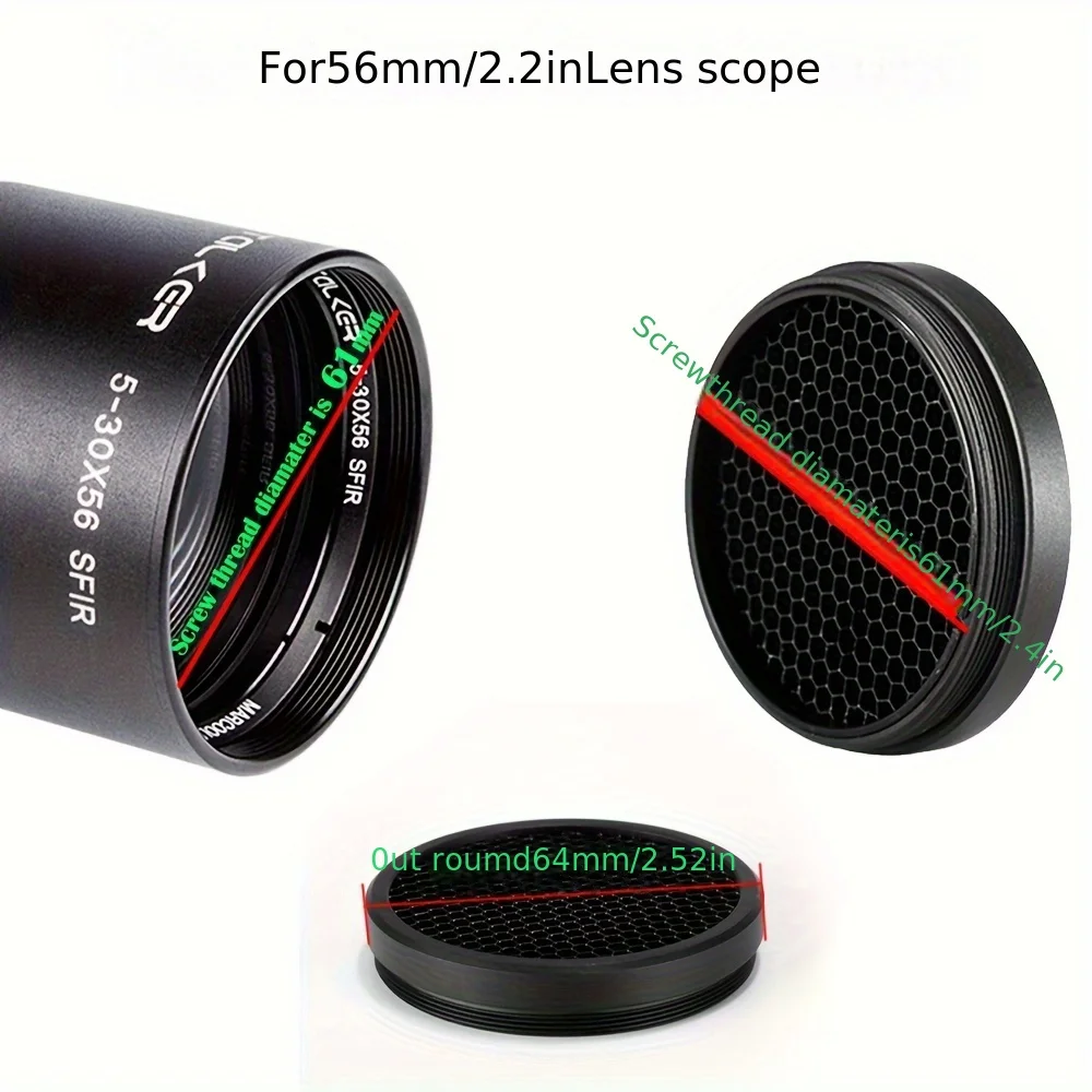 Marcool-pistola de aire KillFlash para Ar15, equipo de caza de 44MM/50MM/56MM, mira óptica, visor, parasol, tapas de malla de panal - imagen 4