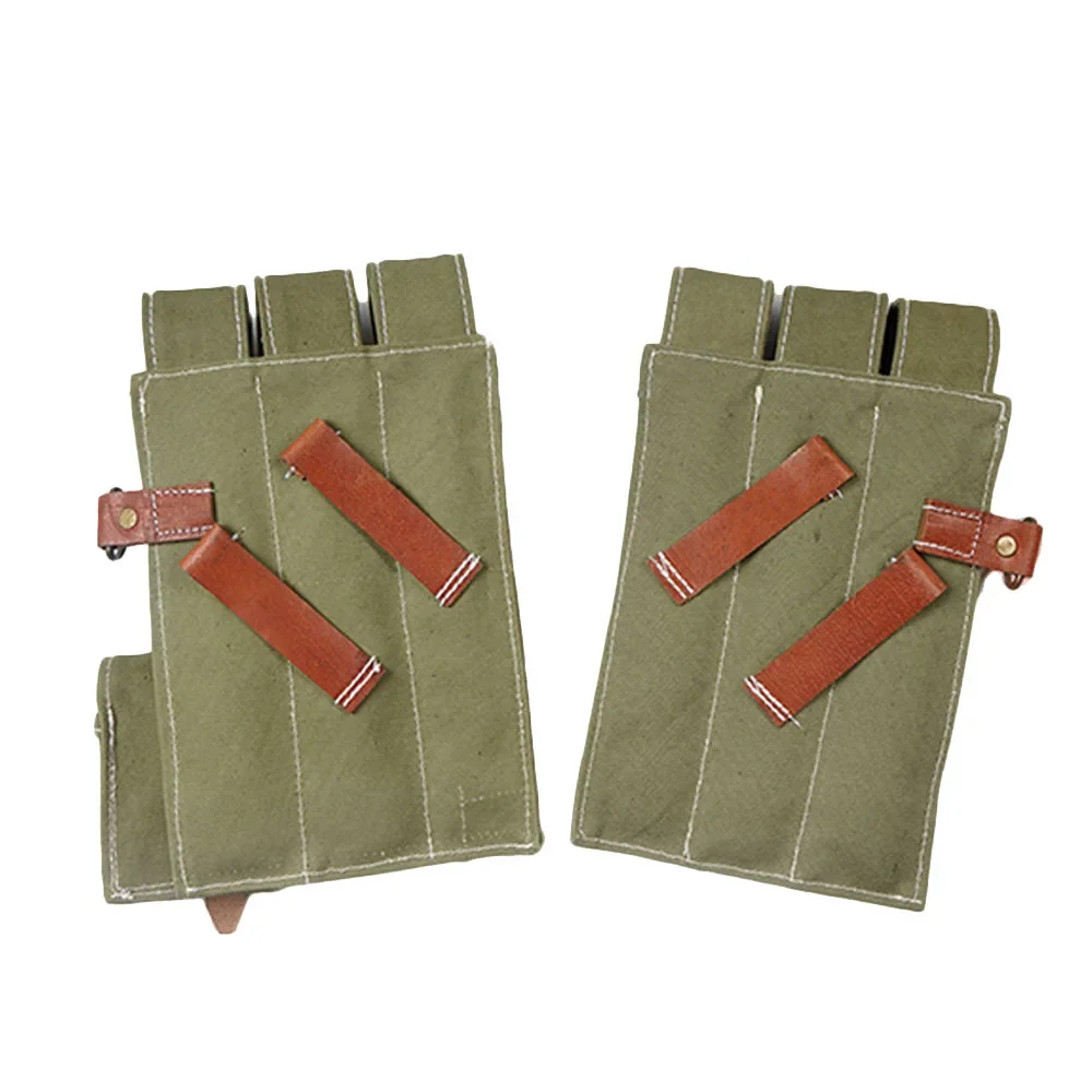 Kit de lona alemán para hombre, cartera dura verde, Kit Vintage con correa de piel de vaca, Kit MP38 MP40, paquete de equipo de la Segunda Guerra Mundial - imagen 2