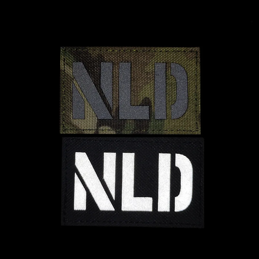 NLD-Parche mágico reflectante de la bandera holandesa, insignia táctica IR, paquete de camuflaje con parche de insignia para ropa, gancho y anillo DIY - imagen 3