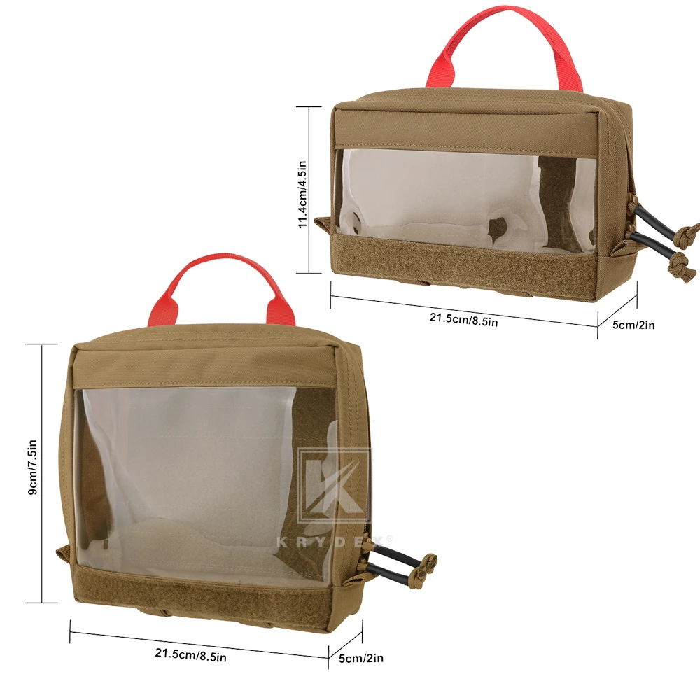 KRYDEX-bolsa táctica grande y pequeña con tapa transparente, bolsa de almacenamiento médica para viajes y acampada, accesorios para mochila D3 - imagen 3