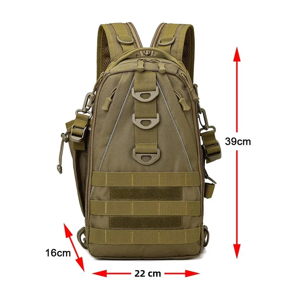 Bolsa de aparejos de pesca al aire libre, mochila impermeable para senderismo, ciclismo, viaje, bolso táctico de hombro, paquete de pecho, herramientas para señuelos de peces, mochila - imagen 2