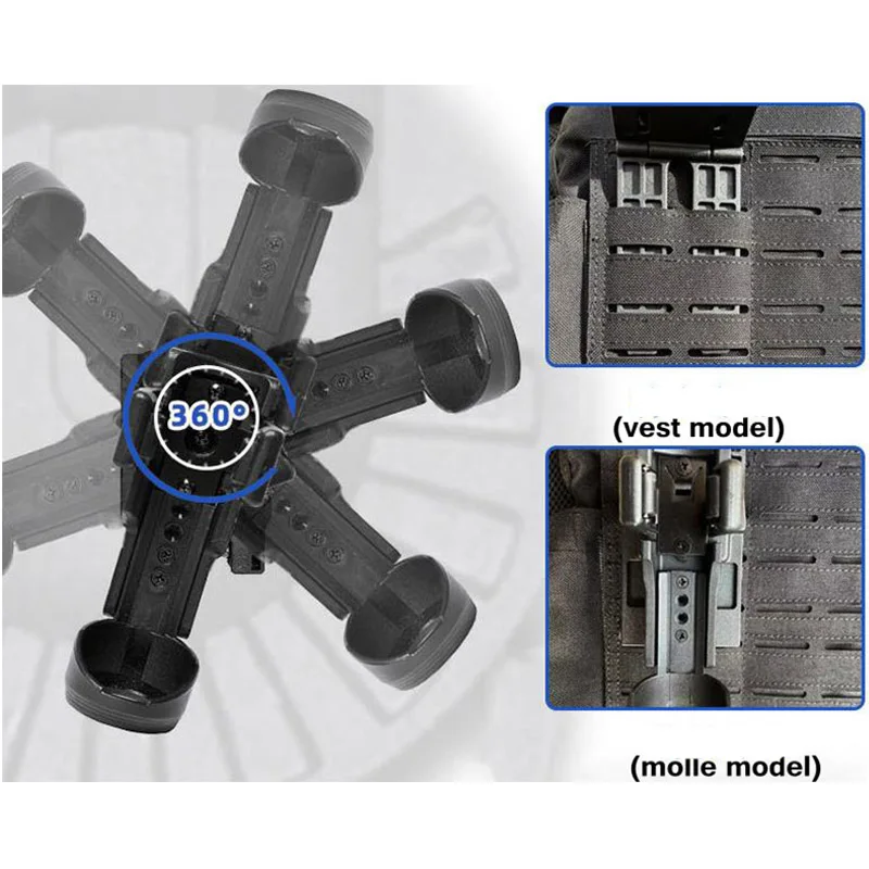 Funda táctica para pulverizador de pimienta, funda de bastón con cinturón de bloqueo, soporte para linterna, funda para pulverización - imagen 4