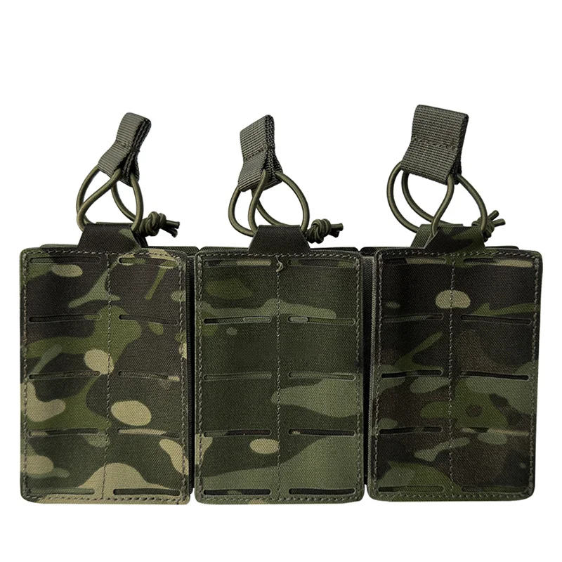 Bolsa de herramientas Molle cortada con láser de nailon 1000D, Triple revista táctica 556 dedicada - imagen 2