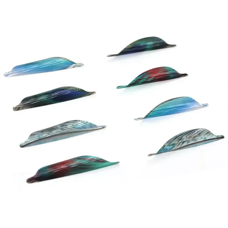 50 Uds tiro con arco flecha paletas 1,75 pulgadas espiral Flethes ala derecha Spin pluma paletas plástico Fletching flecha eje tiro caza - imagen 2