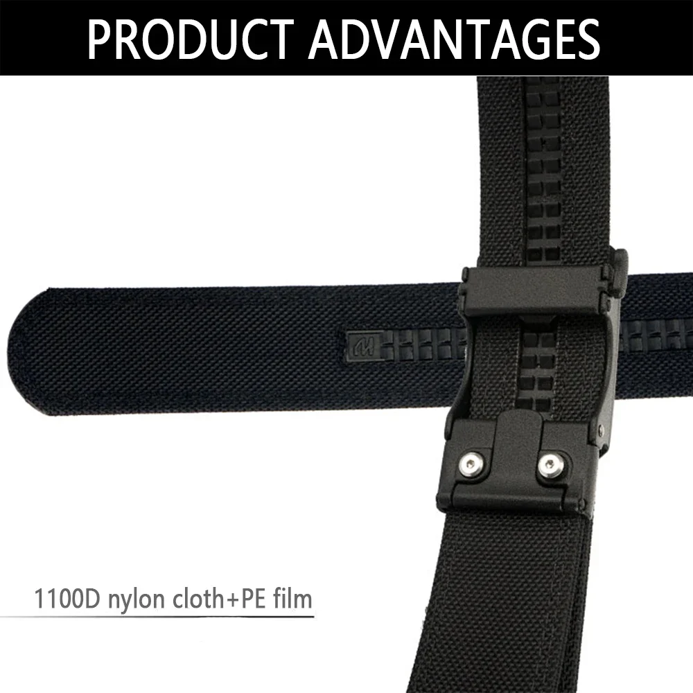 Cinturón Militar Resistente de 1.5 Pulgadas para Hombre y Mujer, Cinturón Táctico de Nailon Ajustado para Exteriores, Hebilla Metálica Automática, Cinturón IPSC Informal - imagen 5