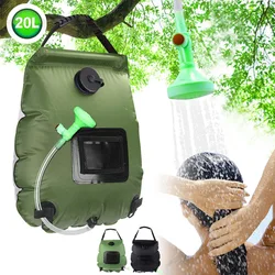 Bolsa de ducha solar 20L calefacción solar al aire libre bolsa de ducha de camping premium temperatura del agua caliente 45 ° C con cabezal de ducha con manguera extraíble