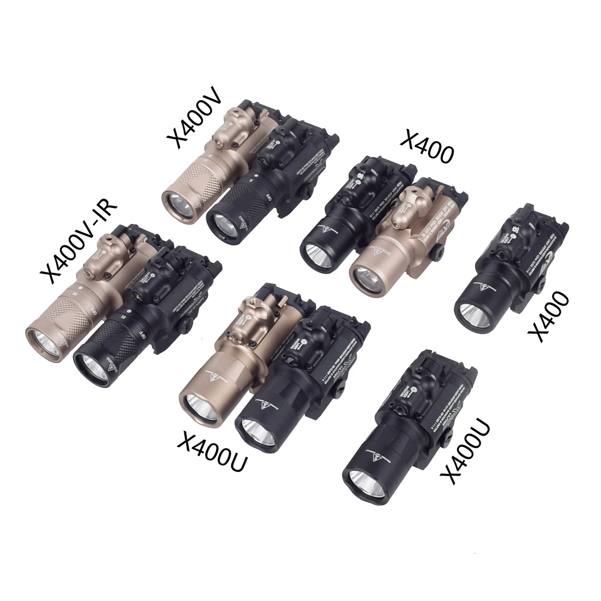 SF X300 X400 X400U Ultra linterna para Glock 17 19 arma X300V X400V luz LED estroboscópica X300V-IR antorcha de explorador de caza - imagen 3