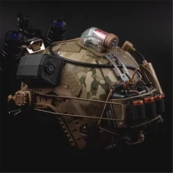 Bolsa de tablero de almacenamiento de batería elástica con cordón NVG para casco táctico, dispositivo de visión nocturna CR123A, correa fija