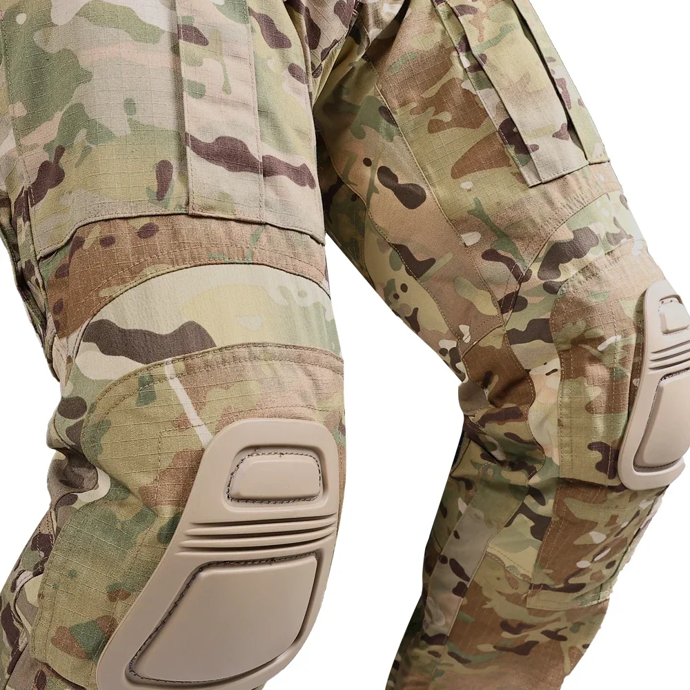 Pantalones de combate para hombre al aire libre + rodilleras, pantalones tácticos, pantalones de camuflaje para senderismo, ropa de trabajo y caza, resistente al desgaste con múltiples bolsillos - imagen 5