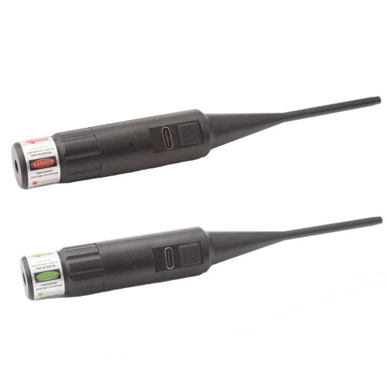 버튼 스위치가 있는 충전식 레이저 보어 사이트 키트 .17 .177 .22 ~ 12GA 구경용 어댑터 32개가 있는 빨간색/녹색 사이터 - imagen 5