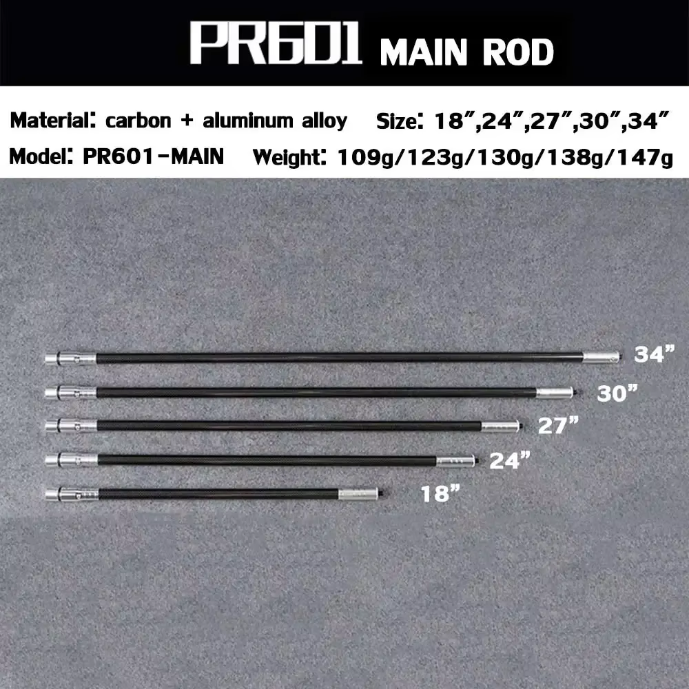 Sistema estabilizador de arco compuesto recurvo PR601, fibra de carbono pura de alta resistencia, Reduce la vibración para deportes de caza y tiro - imagen 3