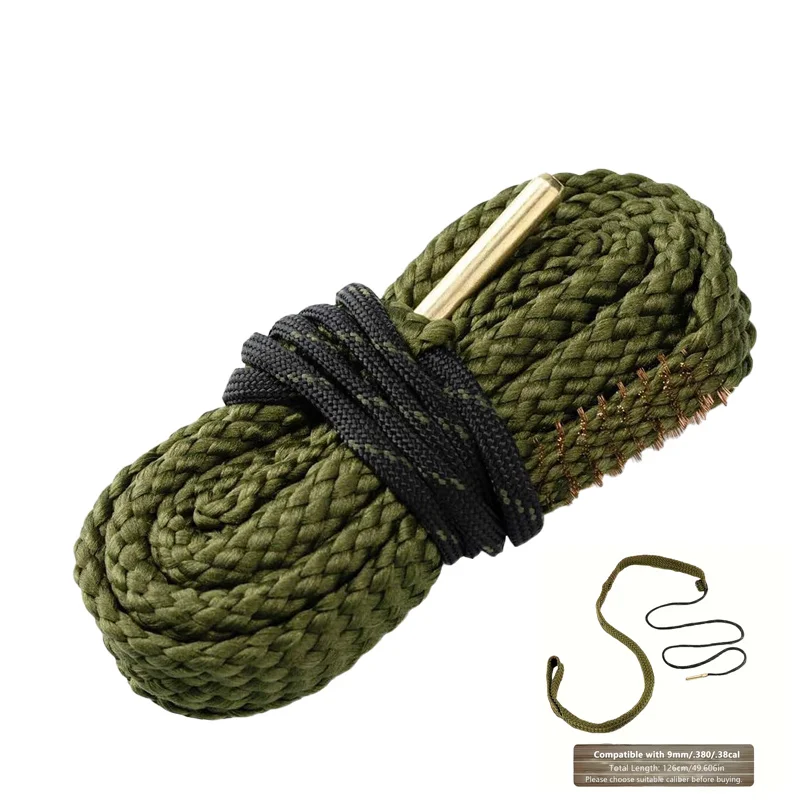 Limpiador de barril de pistola para Rifles y pistolas.38cal,.357cal y.380cal con 2 cepillos de latón integrados, reutilizables y compactos, para caza - imagen 4