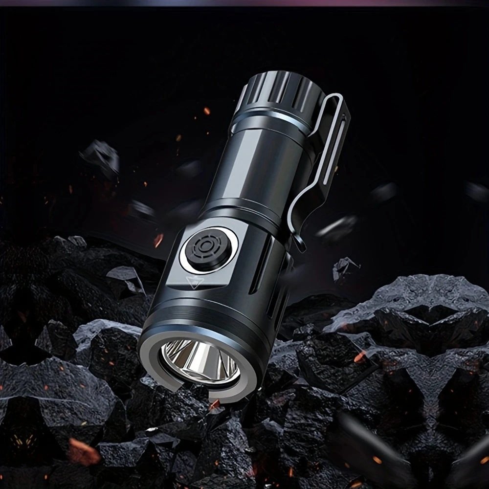 Mini linterna de alta potencia llavero luz USB C recargable portátil bolsillo senderismo Camping pesca noche lámpara de emergencia antorcha - imagen 3