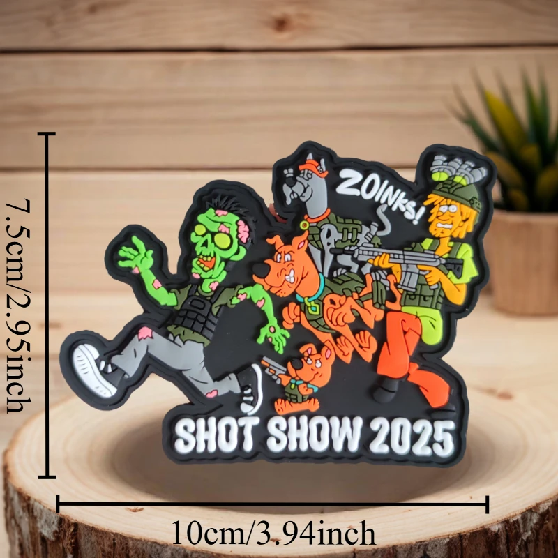 Parches de PVC SHOW 2025, esqueleto de batalla de perro, brazalete táctico, insignia de moral con gancho y bucle, pegatinas para mochila, parches para ropa - imagen 3