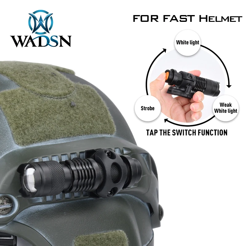 WADSN-luz táctica para casco de explorador rápido, Mini lámpara LED blanca estroboscópica AIrsoft, linterna para casco con salida de caza momentánea constante - imagen 2