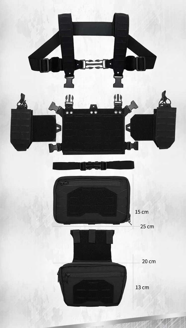 YAKEDA-plataforma de pecho Molle de camuflaje, placa de chasis de lucha, gancho desmontable láser, bolsa para revistas Airsoft, chaleco portador de placa táctica - imagen 5