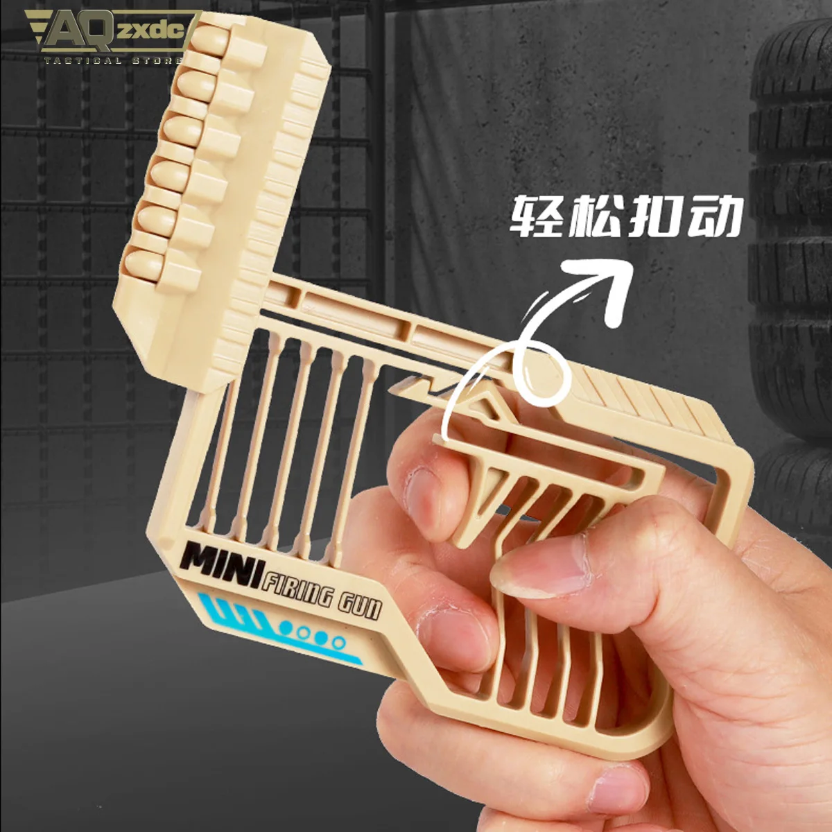 AQzxdc Mini lanzador de juguete con balas suaves y objetivo, tirador de balas suaves continuo, adecuado para disparar al aire libre, regalo de vacaciones - imagen 2