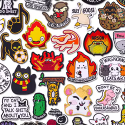 Parches Bordados de Animales de Dibujos Animados, Parches Termoadhesivos de Gato, Rana y Ganso para Ropa, Sombreros y Manualidades