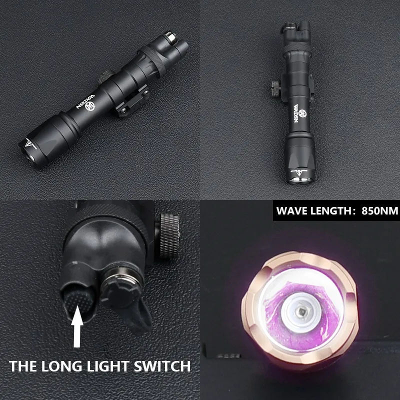 WADSN-luz exploradora táctica M600 M600C IR LED, interruptor de presión instantáneo, pistola de aire, accesorio para arma, compatible con riel Picatinny de 20mm - imagen 2