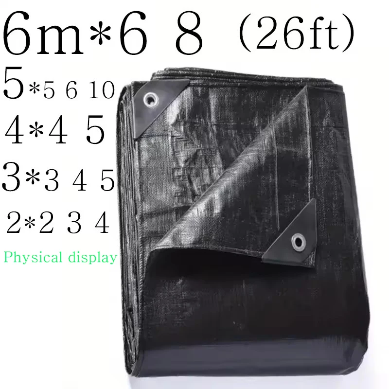 Estera de Camping personalizada grande, lona negra 3x5 4x4 5*5 6 8m * 8 10 12 15 20, vela parasol, lona impermeable para exteriores, cubierta para lluvia y campamento - imagen 3