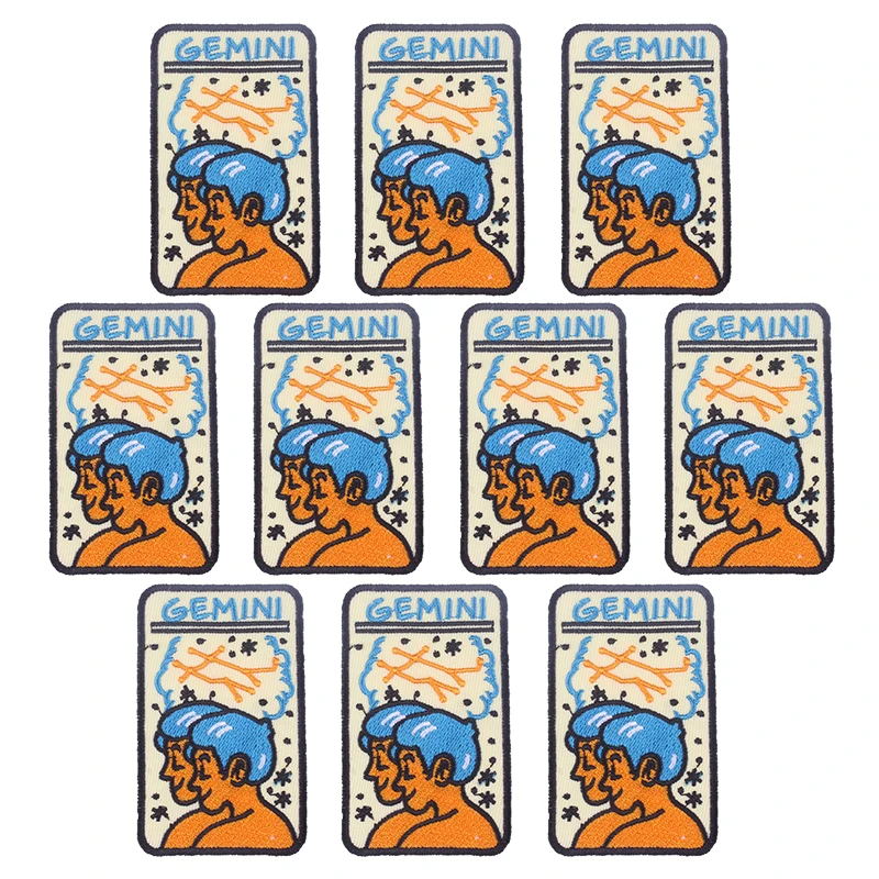 10 unids/lote 12 signos del zodiaco parche bordado hierro en constelación personalizada insignia bordada para chaqueta bolso sombrero estrella personalizada - imagen 5