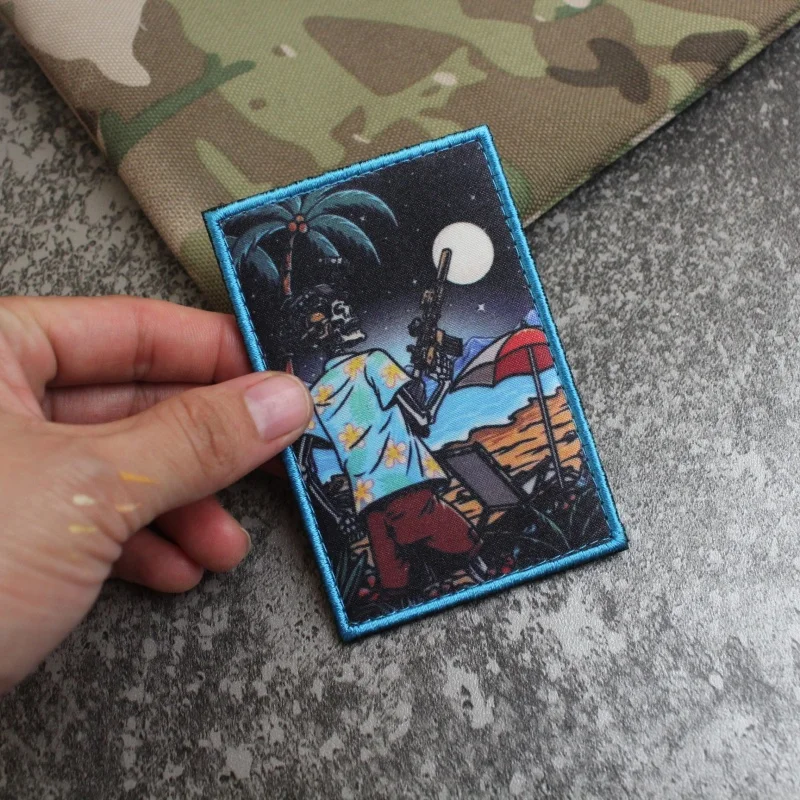 Brazalete mágico con estampado de Calavera, insignia de moral, ropa creativa, parches de mochila, Luna, playa, nuevo diseño - imagen 3