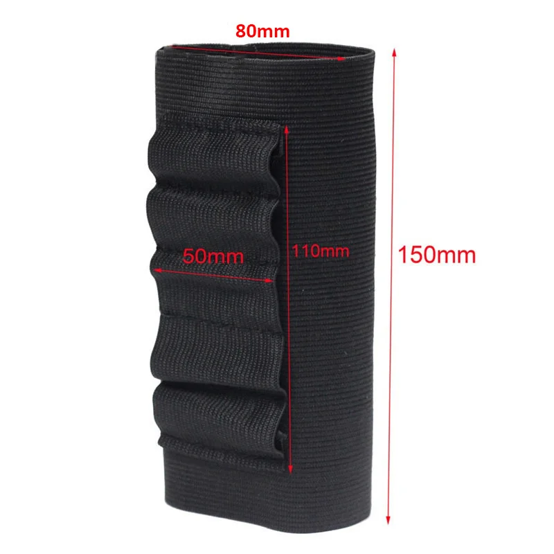 Soporte de cartucho de munición militar para Rifle de escopeta, carcasa abotonada de calibre 12, 20, lazos elásticos, Airsoft, negro - imagen 2