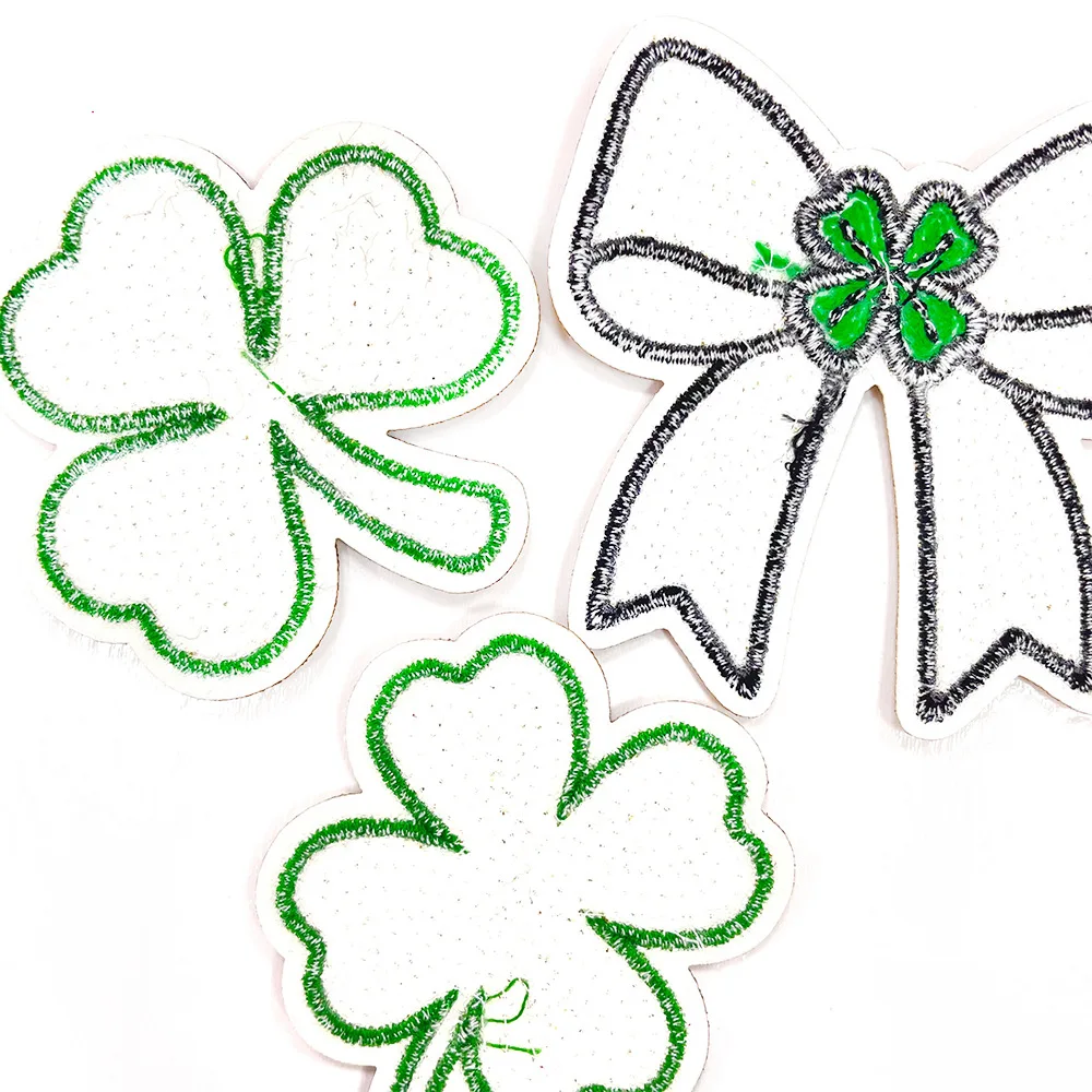 10 Uds. Parche bordado del Día de San Patricio, parches para planchar, diseño de trébol irlandés para traje de fiesta, celebración del 17 de marzo - imagen 5