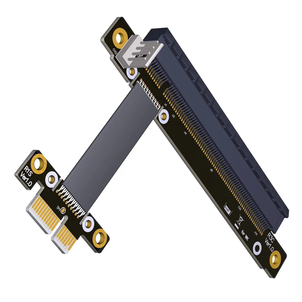 Chenyang CYDZ-Cable elevador PCI-E Gen3.0 1x a 16x, extensor pci-express PCI-E X16, diseño de codo en ángulo recto, 30cm - imagen 3