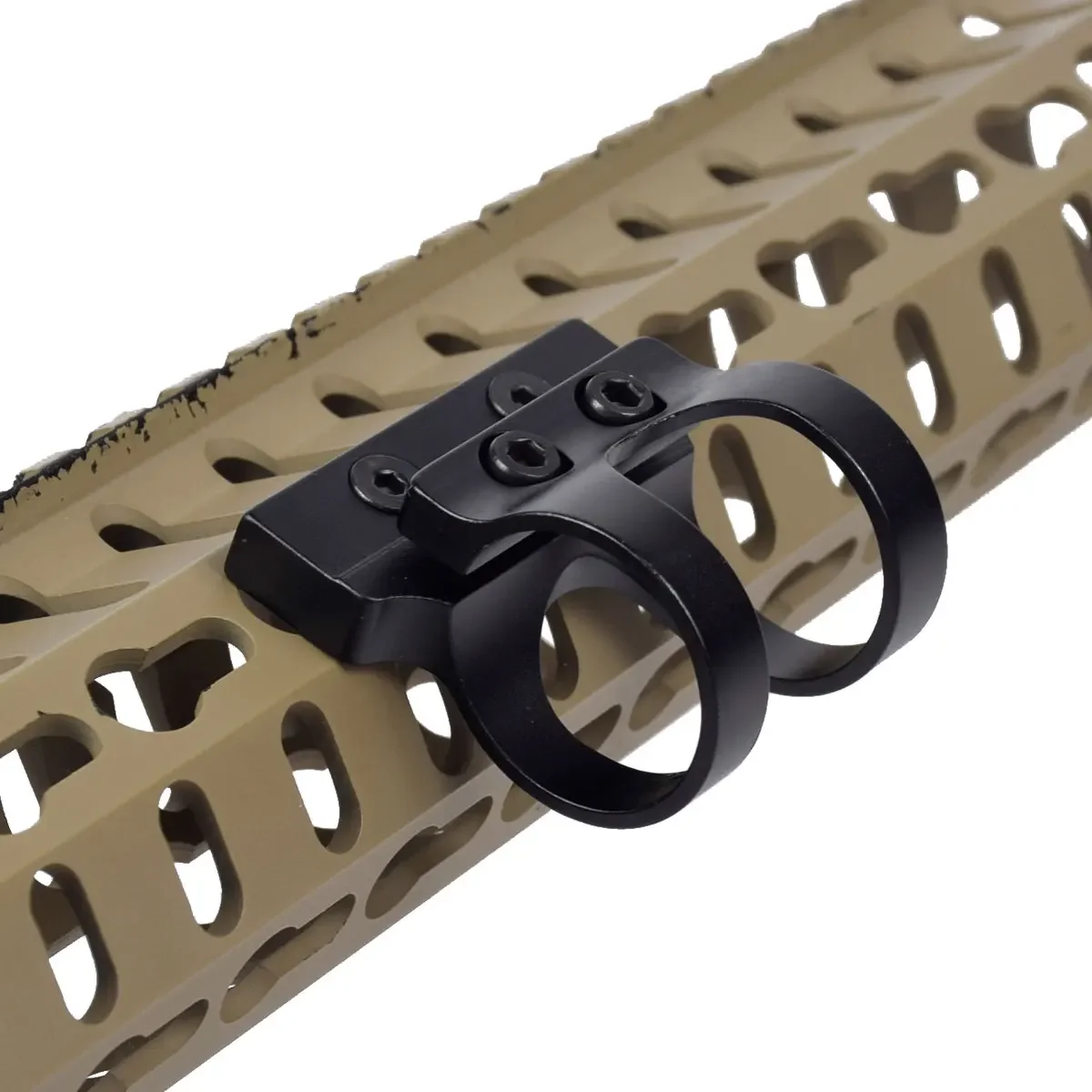 Soporte de montaje de linterna para Keymod Rail Offset, 45 grados, 1 pulgada de diámetro, ligero para linterna de caza, M300, M600, miras - imagen 3