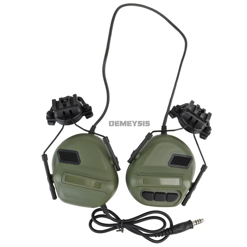 Auriculares tácticos sin recogida, auriculares para disparar con reducción de ruido, auriculares intercomunicadores de comunicación CS para caza, usados con PTT - imagen 4
